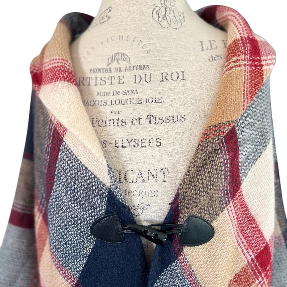 Altare plaid, fringed poncho shawl. One size, multicolor, like new condition - Picture 7 of 9